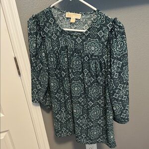Michael Kors, Women's Green Patterned Top